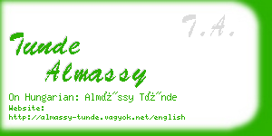 tunde almassy business card